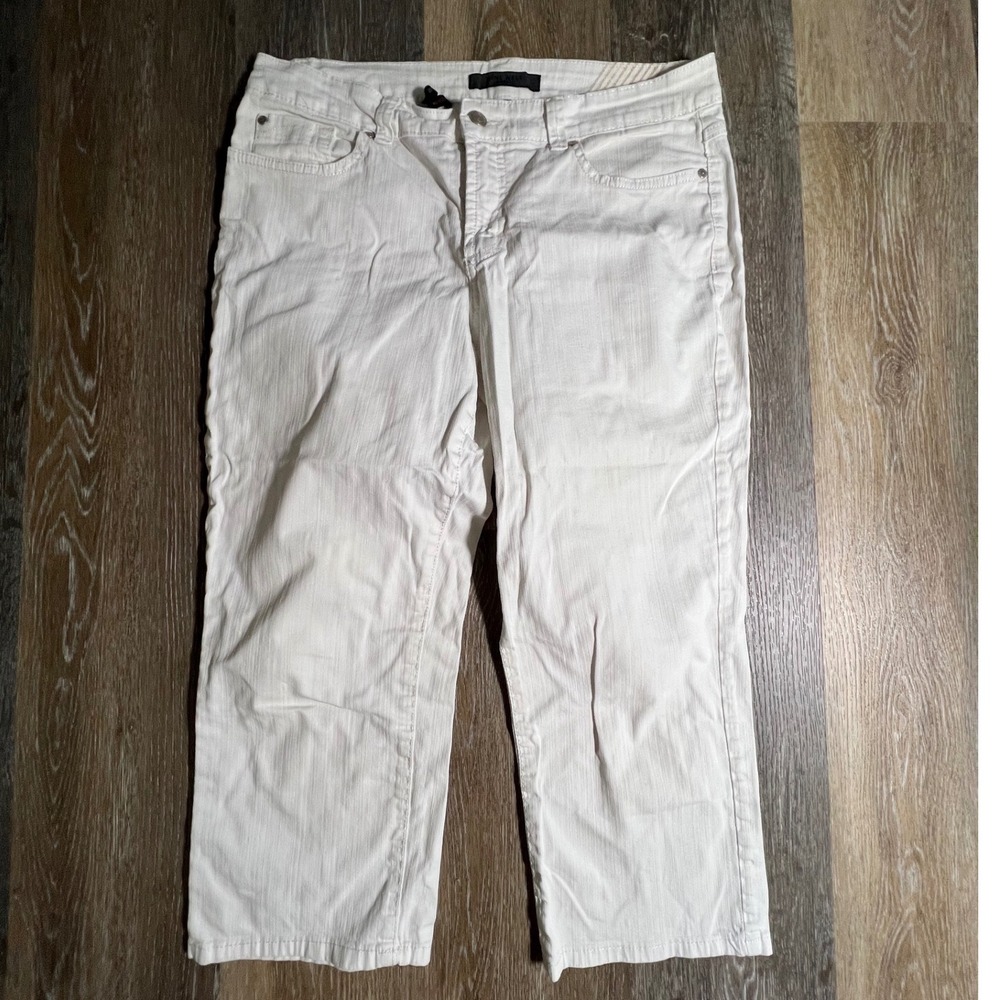 Nine West Jeans Capri Pants Women Size 10 White Cropped Mid Rise Flap Pocket